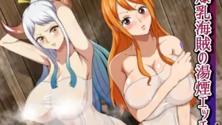 爆乳海賊の湯煙エッチ